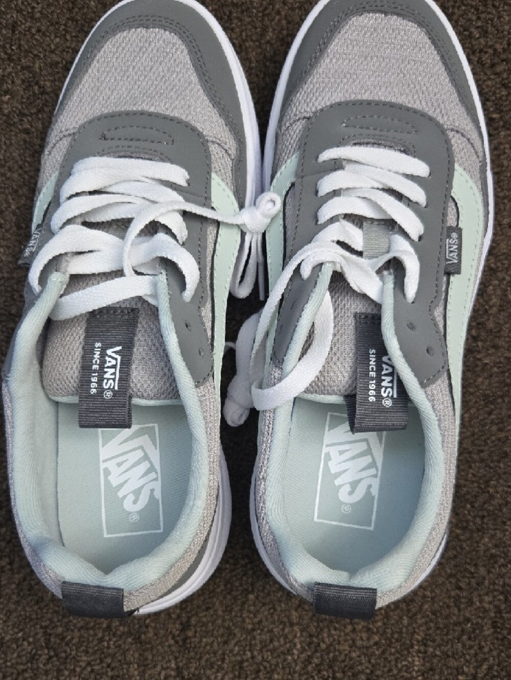 Vans Low Top Sneakers in Gray & Mint Green - Picture 7 of 7